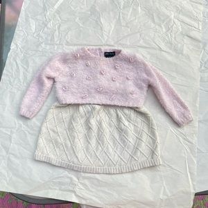 Cynthia Rowley Pink & White Baby Sweater Dress (6-9 months)